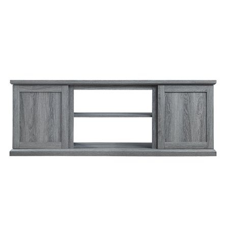 MANHATTAN COMFORT Franklin 60" TV Stand with 2 Doors and Open Shelves in Grey TVFP3-GY